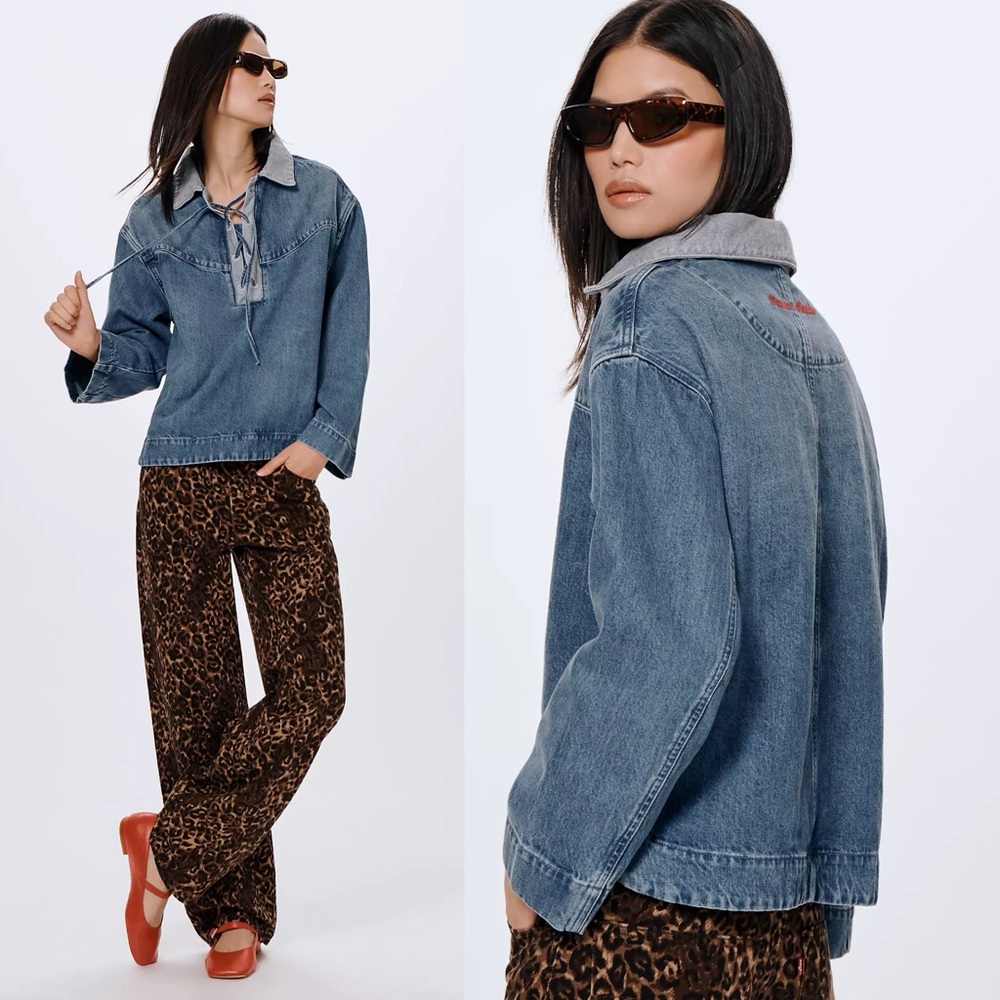 NWT- Damson Madder x Maeve Scarlet Denim Rugby Shirt